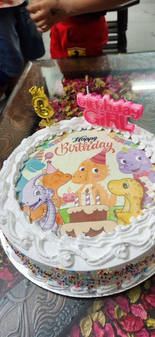 Fun Dino Theme Photo Cake