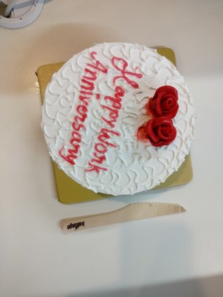Happy Anniversary Rose Vanilla Cake