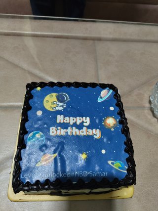 Happy Birthday Space Theme Cake
