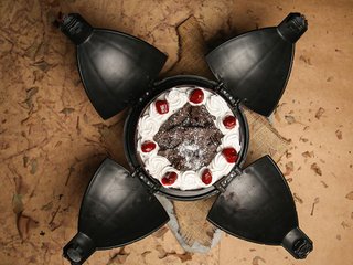 Top view of Black Forest Delicious Bomb Cake
