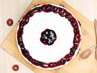 Top View of Round Shaped Blueberry Cake