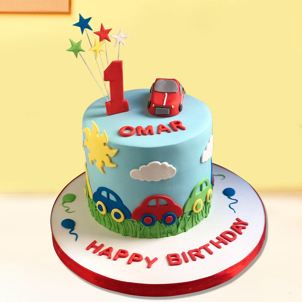 Buy Car Theme Fondant CakeCar Theme Fondant Cake