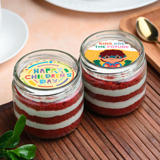 Children's Day Red Velvet Photo Jar Cake