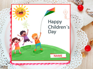 Happy Childrens Day Poster Cake