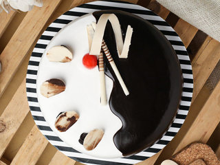 Top View of Vanilla Chocolate Cake