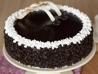 Zoomed View of Choco Drizzle-Choco Chip Chocolate Cake