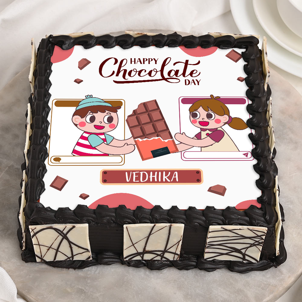 Photo Valentine Cake in Chocolate Flavour