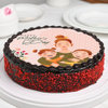 Side View of Chocolate Truffle Mothers Day Photo Cake
