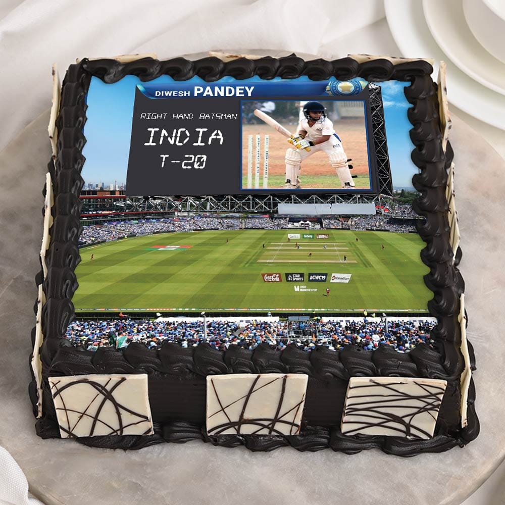 Buy Personalised Square Cricket CakeCricket Scoreboard Cake