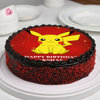 Top View Red Velvet Pikachu Cake