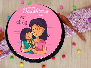 Decadent Pink Daughter's Day Poster Cake