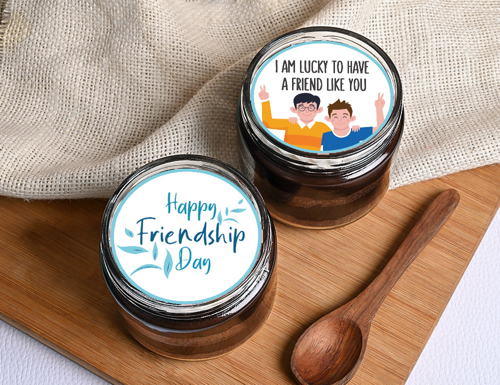 Friendship Day Poster chocolate jar Cake