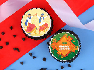 Delicious Happy Makar Sakranti Photo Cup Cake