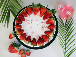 Top View of Delicious Strawberry Cake