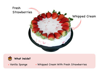 Delicious Strawberry Cake with ingredients