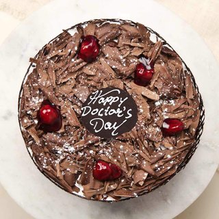 Top View of Doctors Day Blackforest Cake
