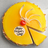 Sliced Top View of Mango Flavour Cake For Doctors Day