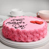 Front View of Round Vanilla Strawberry Cake for Mothers Day 