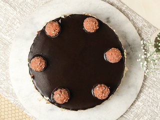 Top View of Ferrero Rocher Cake