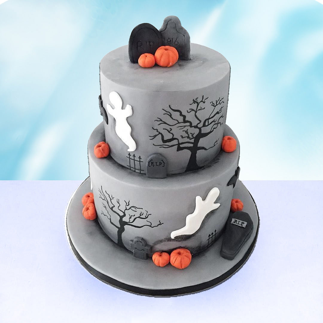 buy-halloween-two-tier-fondant-cake-forestified-horror-cake