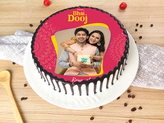 Happy Bhai Dooj Photo Cake
