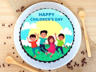 Happy Childrens Day Round Cake