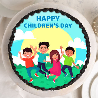 Happy Childrens Day Round Cake