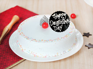 Happy Daughters Day Vanilla Cake