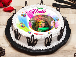 Happy Holi Photo Cake