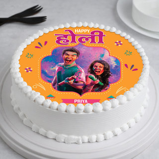 Happy Holi Photo Cake