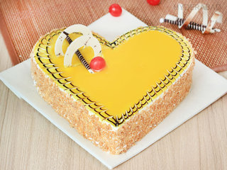 Send Creamy Heart Shaped Butterscotch Cake in Hyderabad