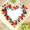 Top View of A Beautiful Pair Up - Heart Shaped Fruit Cake in Ghaziabad