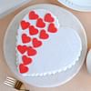 Top View of Heart Shaped Vanilla Cake