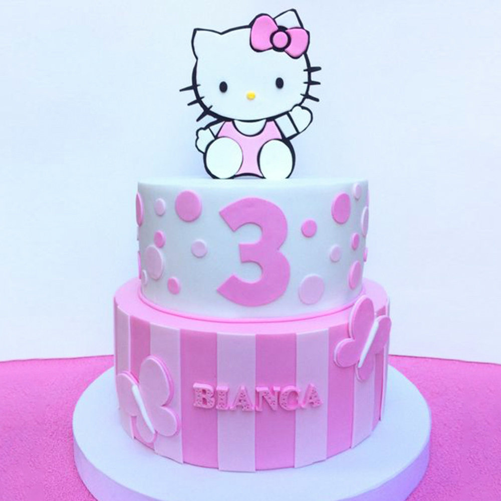 Buy Hello Kitty Two Tier Pink Fondant Cake-Hello Kitty Two Tier ...