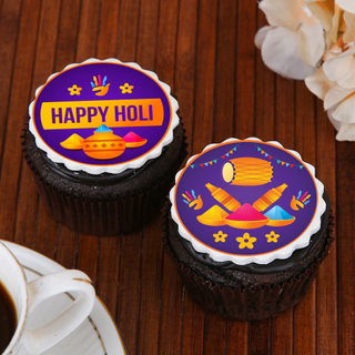 Holi Chocolate Special Poster Cupcakes