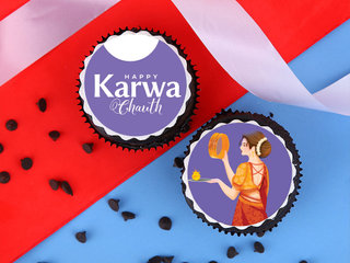 Top View of Karwa Chauth Chocolate Cupcakes