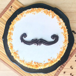 Top View of Moustache Men Day Cream Cake