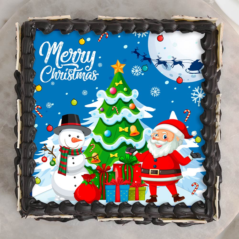Buy Merry Christmas 2022 Photo Cake-Custom XMas Photo Cake