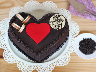 Double Heart Choco Truffle Special Cake For Moms Day