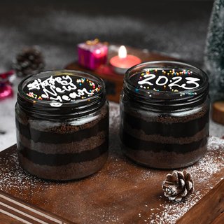 Side View New Year Special  Chocolate Jar Cakes