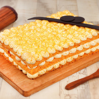 Orange Bubble Rectangle Cake