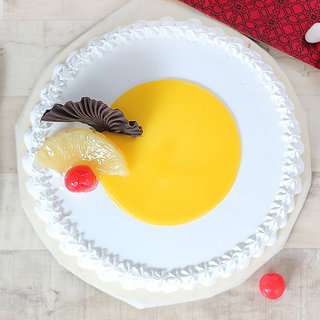 Top View of Vanilla Pineapple Cake
