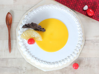 Top View of Chocolate Swirl Pineapple Cake