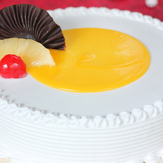 Side View of Chocolate Swirl Pineapple Cake