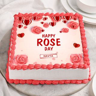Pink Choco Cake For Rose Day