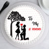 Top View of Propose Day Poster Cake