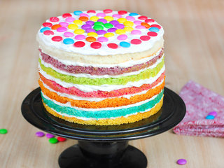 Luscious Layered Rainbow Cake