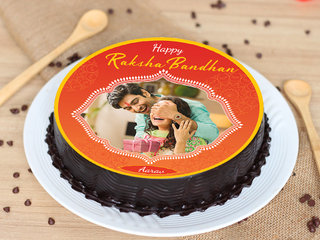 Happy Raksha Bandhan Photo Cake for Brother
