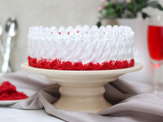 Side View of Creamy Red Velvet Cake