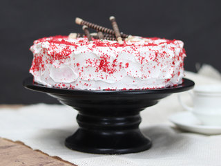 Side View of Red Velvet Cake With Choco Sticks